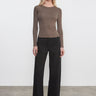Enza Costa Supima Cotton New Classic L/S Tee in Mushroom