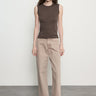 Enza Costa Supima Cotton New Classic Sleeveless Tee in Espresso