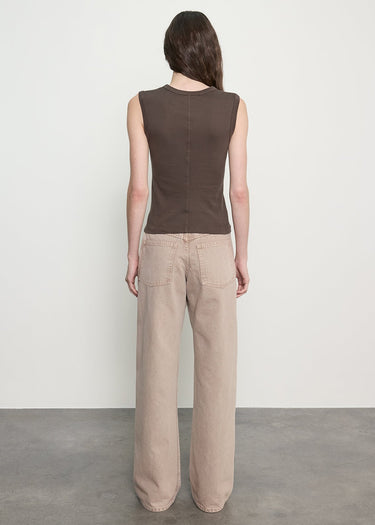 Enza Costa Supima Cotton New Classic Sleeveless Tee in Espresso