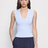 Enza Costa Supima Cotton Sleeveless V in Pale Blue