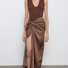 Enza Costa Textured Rib Sleeveless U in Chocolate
