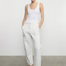 Enza Costa Utility Pant in Italian Denim in Ecru