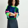 Essentiel Antwerp Patchwork Sweater in Navy Green Pink - Estilo Boutique