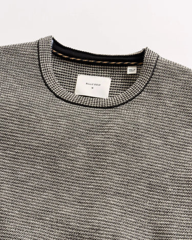 Billy Reid Tuck Stripe Crew in Black