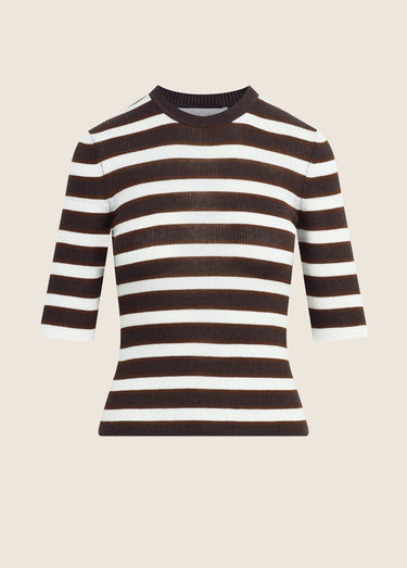 Favorite Daughter The Amelia Crewneck Top in Ganache Stripe