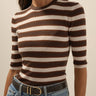 Favorite Daughter The Amelia Crewneck Top in Ganache Stripe