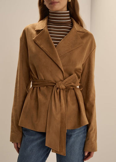 Favorite Daughter The Marina Wrap Coat in Camel