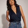 Favorite Daughter The Sleeveless Date Blouse in Navy