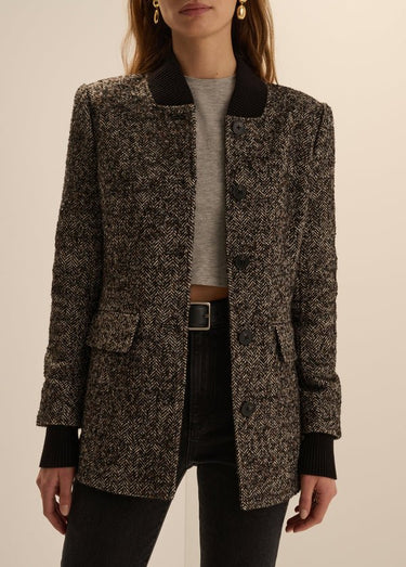 Favorite Daughter The Varsity Blazer in Speckled Herringbone