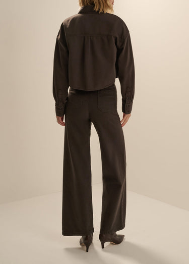 Favorite Daugther The Crop Ex-Boyfriend Shirt in Espresso