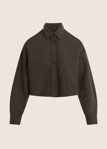 Favorite Daugther The Crop Ex-Boyfriend Shirt in Espresso
