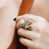 Fenomena Emerald Due Chunk Ring - Estilo Boutique