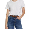 Frame Button Placket Tee in White - Estilo Boutique