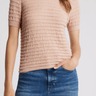 Frame Smocked Silk Sweater in Peony - Estilo Boutique
