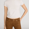 Frame The Contrast Stitch Baby Tee in Bone