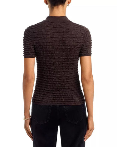 Frame The Smocked Polo in Chestnut