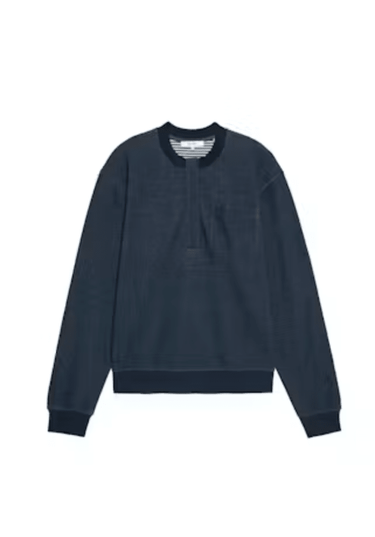 Frame The Stripe Cuff Sweatshirt in Navy