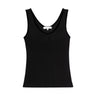 Frame The Velvet Trim Tank in Black