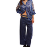 Free People Rose Bud Blouse in Blue Combo - Estilo Boutique