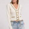 Generation Love Amor Chain Cardigan in Cream - Estilo Boutique