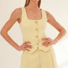 Generation Love Beatriz Crepe Vest in Pastel Yellow - Estilo Boutique