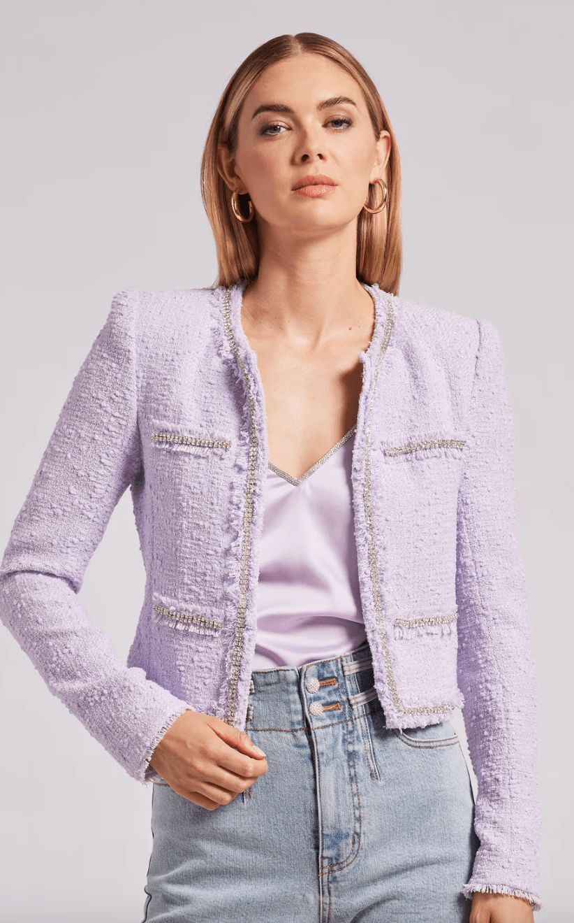 Generation Love Bianca Tweed Jacket in Lilac - Estilo Boutique