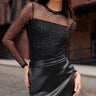 Generation Love Brody Crystal Bodysuit in Black