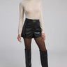 Generation Love Danny Belted Vegan Leather Shorts in Black - Estilo Boutique