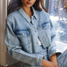 Generation Love Delan EMB Denim Jacket in Light Blue