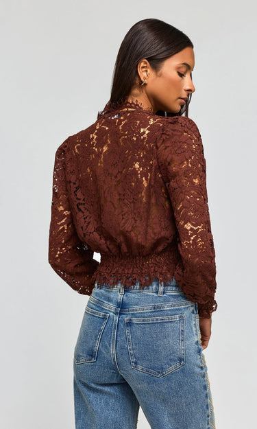 Generation Love Kairi Lace Blouse in Espresso