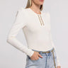 Generation Love Khara Lace Up Top in Ivory - Estilo Boutique
