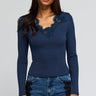 Generation Love Lady Lace Combo Top in Peacock
