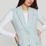 Generation Love Rialto Tweed Sleeveless Blazer in Aqua Melange