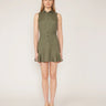Gilner Farrar Aria Dress in Khaki Green Linen