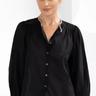 Go Silk Go Beat Poet Blouse in Black