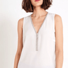 Go Silk Go Off The Chain Shell in White - Estilo Boutique