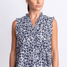 Go Silk Go Ruffle Me Up Blouse in Upsy Daisies