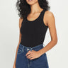 Goldie Tee Variegated Rib Tank in Black