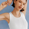 Goldie Tee Variegated Rib Tank in White