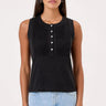 Goldie Tees Ava Henley Tank in Black