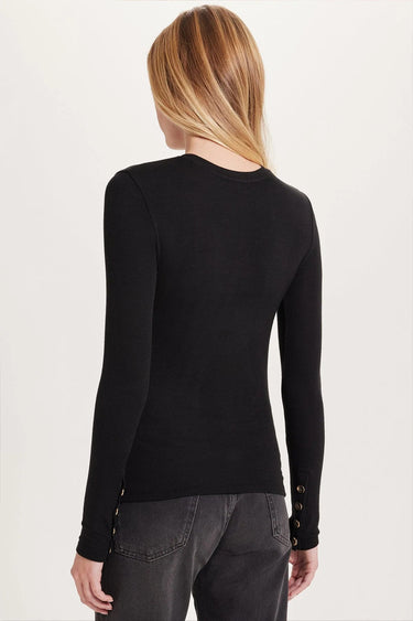 Goldie Tees Marina Ribbed Top in Black