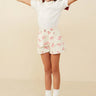 Hayden Girl Bow Distressed Denim Short in Ivory