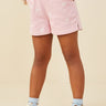Hayden Girls Bow Embroidered French Terry Boxer Shorts in Mauve