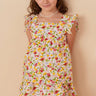 Hayden Girls Ruffle Floral Tank Dress in Off White