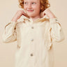 Hayden Girls Ruffled Shoulder Twill Jacket in Khaki