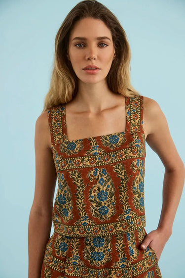 Hunter Bell Corby Top in Amber Glen Brown
