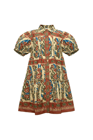Hunter Bell Kids Drifter Mini Dress in Amber Glen Cream