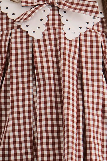 Hunter Bell Kids Marianne Dress in Cotswold Check Rust