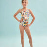 Hunter Bell Kids Tank Swimsuit in Coastal Conversation
