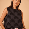 Hunter Bell Manning Top in Black Fringe - Estilo Boutique